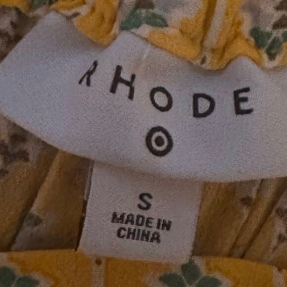 Rhode Limited Edition Yellow Floral Midi Skirt Retro Print Women’s Small - Picture 4 of 6